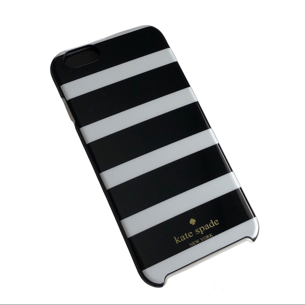 Kate Spade New York Hardshell Black and White stripe case for iPhone 6/6s
